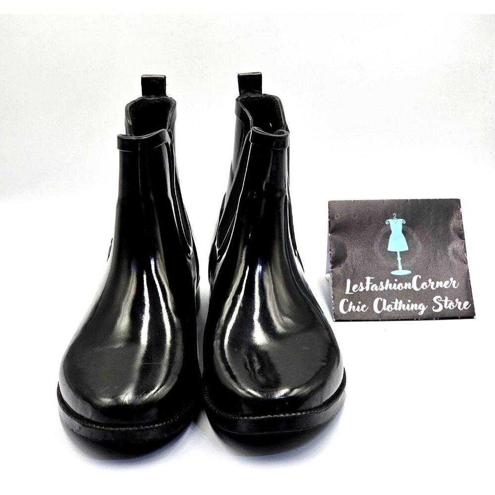 Michael Kors Women's Black Rubber Waterproof Chelsea Rain Boots Size 8 2378 - Picture 9 of 16